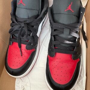 Jordan Red and Black Sneakers